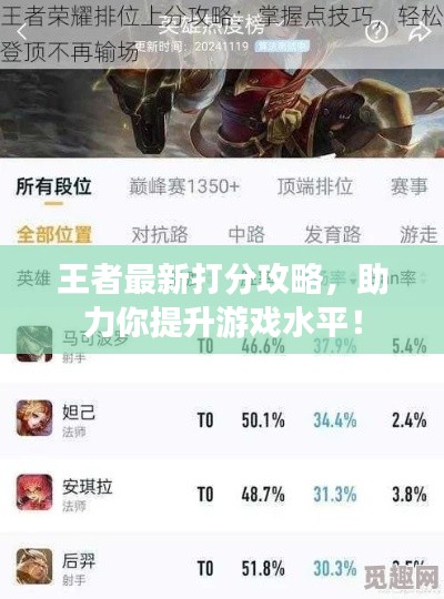 王者最新打分攻略，助力你提升游戏水平！