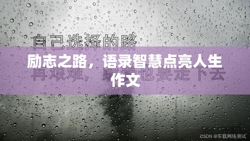励志之路，语录智慧点亮人生作文