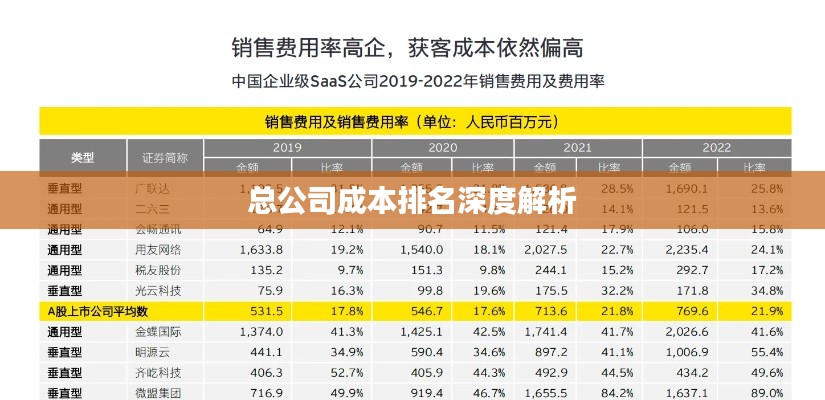 总公司成本排名深度解析