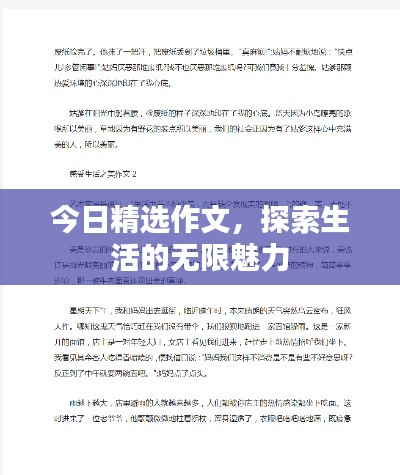 今日精选作文，探索生活的无限魅力