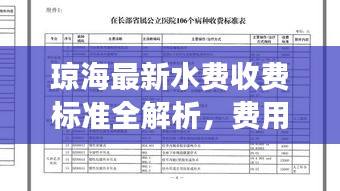 琼海最新水费收费标准全解析，费用明细一目了然！