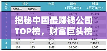 揭秘中国最赚钱公司TOP榜，财富巨头榜单大揭秘！