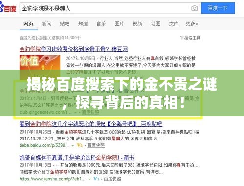 揭秘百度搜索下的金不贵之谜，探寻背后的真相！