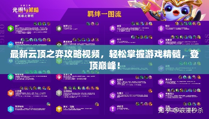 最新云顶之弈攻略视频，轻松掌握游戏精髓，登顶巅峰！